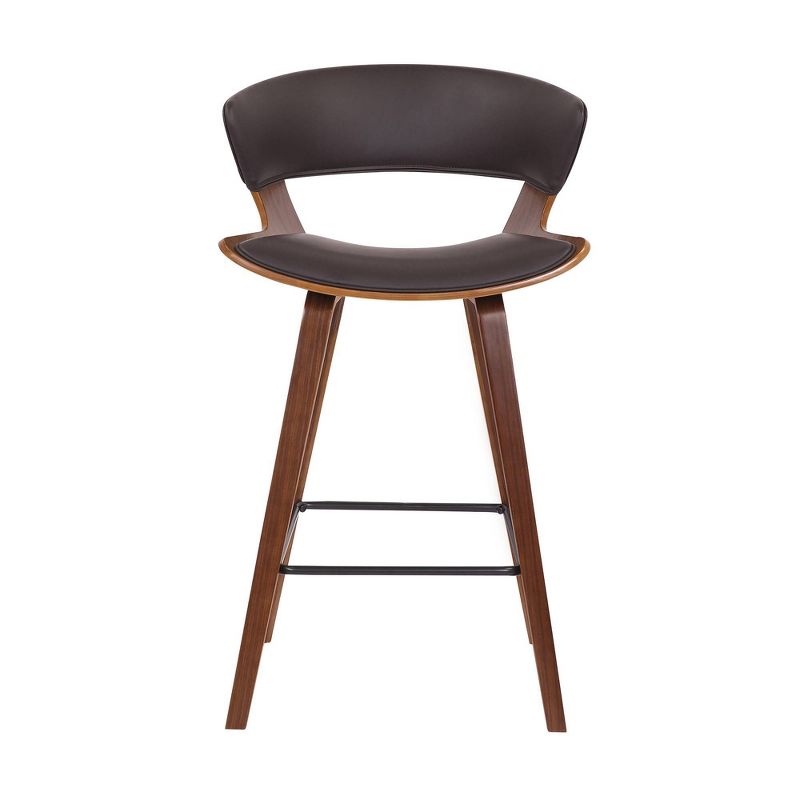 26" Jagger Faux Leather Wood Counter Height Barstool - Armen Living, 5 of 6