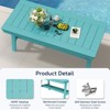 Hyleory Modern HDPE Outdoor Dining Table with Umbrella Hole, Weather-Resistant Patio Table for 4–6 People - 3 of 4