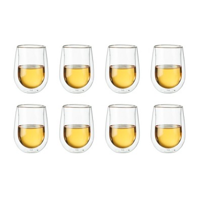 ZWILLING Sorrento 8-pc Double-Wall White Wine Stemless Glass Set