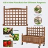 Tangkula 32in Wood Planter Box with Trellis and Wheels Mobile Plant Raised Bed for Indoor&Outdoor - 4 of 4