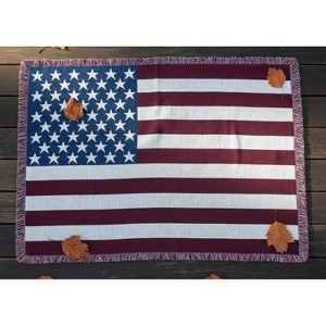 Decorative Cotton Tapestry Throw STARS & STRIPES – 50x60 Inch by Manual Woodworkers and Weavers - 1 of 3