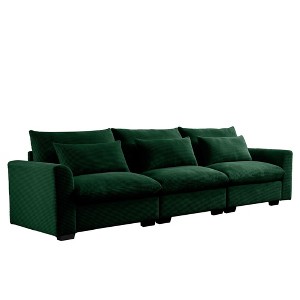 NicBex 122 Inch Deep Seat Corduroy Couch,3 Seater Sofa with 3 Waist Pillows for Living Room,Bedroom,Office,Apartment - 1 of 4