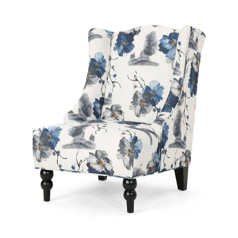 Toddman High-Back Club Chair Floral Print Blue - Christopher Knight Home, 1 of 9