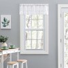 Ellis Stacey 1.5" Rod Pocket High Quality Fabric Solid Color Window Ruffled Filler Valance 54"x13" White - 2 of 4