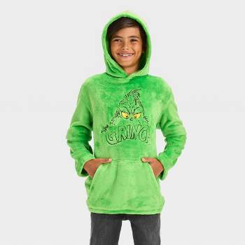 Boys' The Grinch Hooded Fleece Pullover Sweater - Green