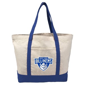 Saint Louis University SLU Billikens Primary Logo Canvas Tote Bag With External Pocket, Reusable Shoulder Bag for Shopping, School, Beach - 1 of 4