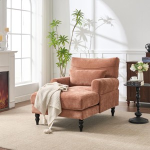 Chaise Lounge Chair Modern Upholstered Design with Armrest and Wide Seat for Living Room or Bedroom - 3irtyhousy - 1 of 4