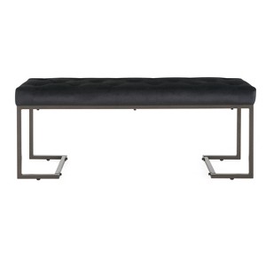 TiramisuBest Ottoman Bench - Light Grey Fabric Entryway Bench, 47.25"L x 17.5"W x 16.5"H - 1 of 4