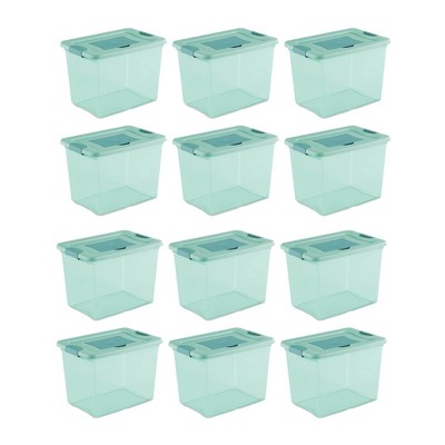Sterilite 25 Quart Fresh Scent Stackable Plastic Storage Box Container (12 Pack)