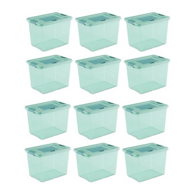 Sterilite 25 Quart Fresh Scent Stackable Plastic Storage Box Container (12 Pack)