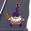 Linum Home Textiles Hotel Collection 100% Turkish Cotton Unisex Waffle Terry Embroidered Bathrobe with Satin Piped Trim - Halloween Gnomes - 3 of 3