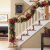 Puleo 6'x10" Pre-Lit Battery-Operated Red Ribbon Garland - 4 of 4
