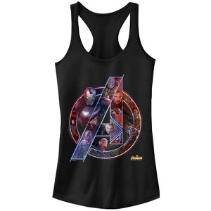 Juniors Womens Marvel Avengers: Infinity War Logo Racerback Tank Top - 1 of 4