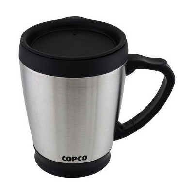 Copco 16 oz Stainless Steel Travel Mug with Black Lid