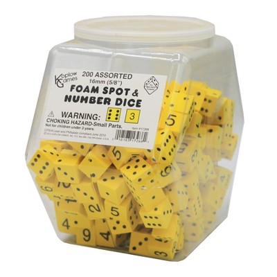 Koplow Games 16mm Foam Dice Tub of 200 Assorted