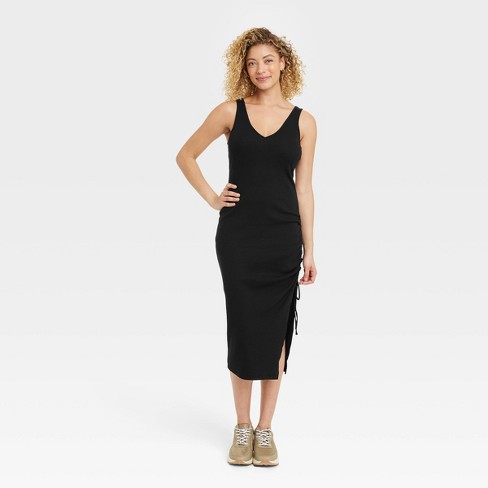 Women's Sleeveless Ruched Knit Dress - A New Day™ - image 1 of 3