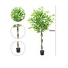 5.2FT Artificial Ficus Tree  Tall Fake Potted Ficus Tree With Planter  Realistic Texture Potted Faux Ficus Tree For Foyer Porch Decor Home Office - 4 of 4