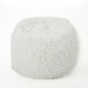 CAVINAS Rounded Faux Fur Bean Bag Chair for Adults & Kids,Soft Bean Bag Ottoman,Accent Chairs for Living Room - 1 of 4