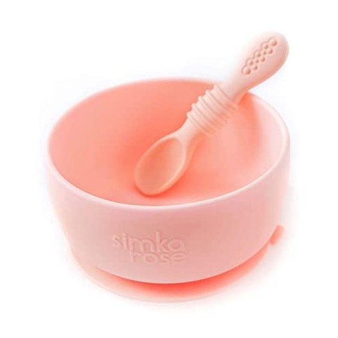 Simka Rose Silicone Baby Bowl And Spoon Set, Peach : Target