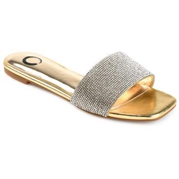Journee Collection Womens Grayce Tru Comfort Foam Slide Low Block Heel Sandals