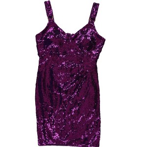 GUESS Womens Sequined V Neck O Ring Strap Shift Dress - 1 of 2