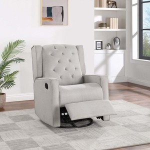 Lyngins Modern Upholstered Manual Recliner Sofa Swivel Chair with Adjustable Footrest,Accent Glider Chair for Living Room,Office - 1 of 4