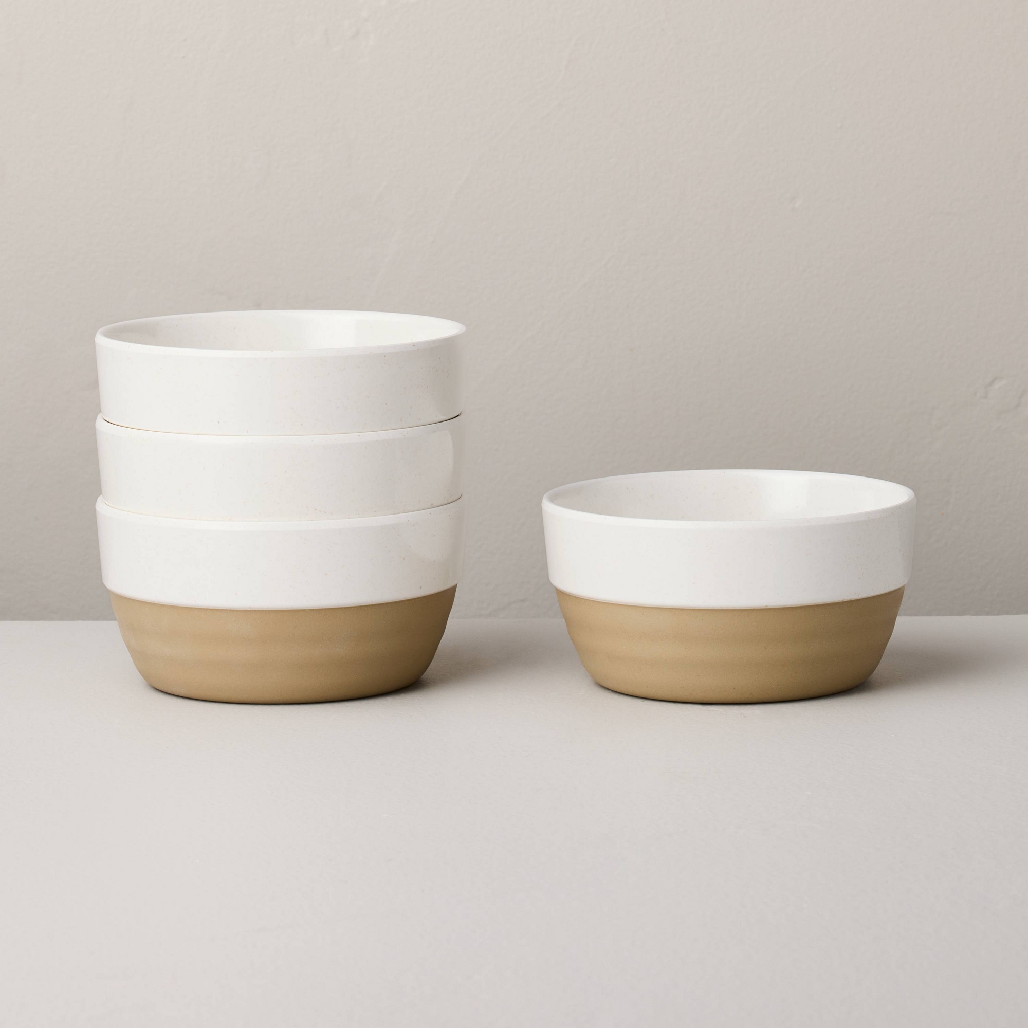 4pk 11.5 fl oz Melamine Mini Bowls Sour Cream - Hearth & Hand™ with Magnolia
