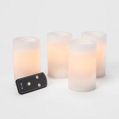 5&#34; x 3&#34; LED Flameless Black Wick Candle White - Threshold&#8482;