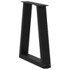 vidaXL Dining Table Legs V-Shape 2 pcs Black Steel 15"x(16.5"-17") Adjustable Metal Furniture Legs for Tables and Desks - 4 of 4