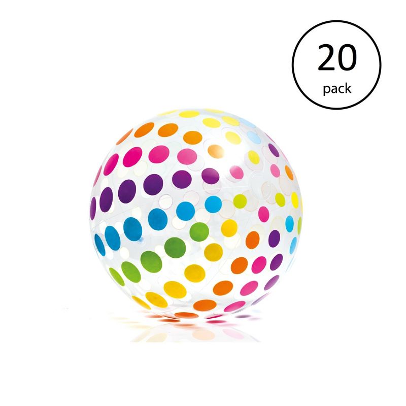 Intex Jumbo Inflatable Glossy Big Polka-Dot Colorful Giant Beach Ball (20 Pack), 2 of 7