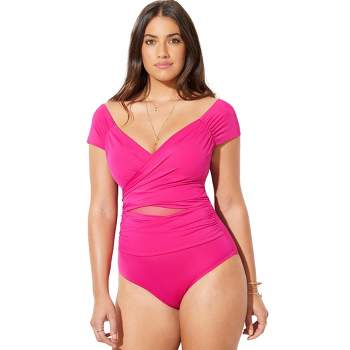 Swimsuits For All Women's Plus Size Fringe Bandeau One Piece Swimsuit :  Target