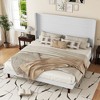 KTMBDW Queen/King Size Wooden Platform Bed Frame with Comfortable High Headboard, Mattress Foundation, No Box Spring Needed, Easy Assembly, Noise Free - 2 of 4
