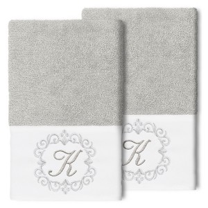 Linum Home Textiles 100% Turkish Cotton MONICA 2PC Embellished Hand Towel Set - 1 of 1