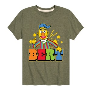 Boys' - Sesame Street - Bert Backwards Cap Short Sleeve Graphic T-Shirt - 1 of 4
