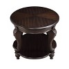 Hostack 22'' Two Tone Round End Table, Solid Wood Sofa Side Table with Shelf for Living Room, Espresso - 4 of 4
