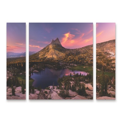 Trademark Fine Art Andy Wu Upper Cathedral Lake Paradise 3 Piece Panel Set Art