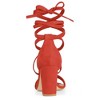Allegra K Women's Back to College Open Toe Lace Up Chunky High Heels Strappy Sandals - 3 of 4