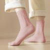 Alilang Women's Classic Crew Socks Cable-Knit Cotton for Casual Stability and Comfort 2 Pairs - 3 of 4