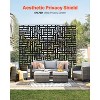 VEVOR Metal Privacy Screen, 47" W x 76" H, Outdoor Privacy Screens 3-Panel, Freestanding Outdoor Divider with Stand, Black - 3 of 4