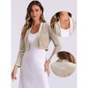 INSPIRE CHIC Women's Velvet Long Sleeve Shawl Neck Open Front Cropped Bolero Cardigan - 2 of 4