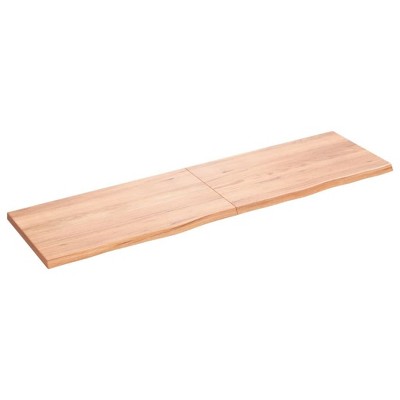vidaXL Table Top – Light Brown – Solid Oak Wood – Handmade – Treated Surface – Versatile Applications – Easy Storage – 70.9" x 19.7" x (0.8"-1.6")