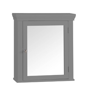 Teamson Home Stratford Removable Medicine Cabinet Gray : Microfiber, Machine Washable, Non-Slip Backing - 1 of 4