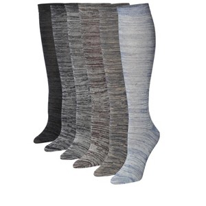 Tipi Toe Womens 6 Pairs Dynamic Monochrome Colorful Space Dye Patterned Knee High Socks For Women - 1 of 4