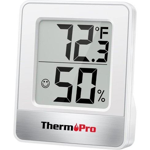 Thermopro Tp49w Mini Hygrometer Thermometer With Large Digital View Indoor  Thermometer Humidity Gauge Monitor For Greenhouse Cellar In White : Target