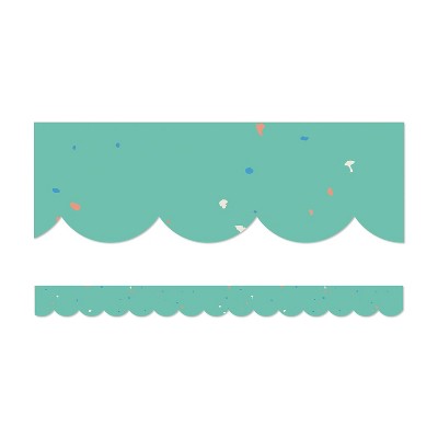 Carson-Dellosa We Belong Speckled Teal Scalloped Bulletin Board Borders (108494)