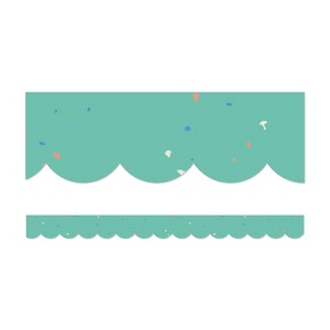 Carson-Dellosa We Belong Speckled Teal Scalloped Bulletin Board Borders (108494) - 1 of 2
