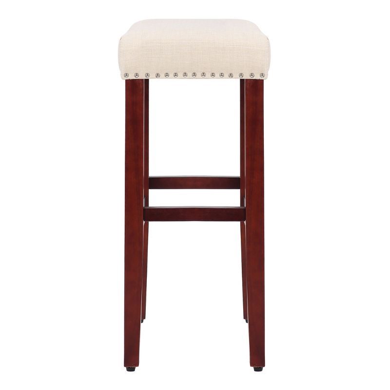 WestinTrends 29" Upholstered Backless Saddle Seat Bar Stool, 2 of 4