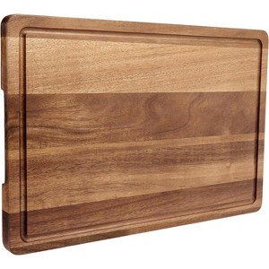 Orieon 18"x12" Acacia Cutting Board with Juice Grooves, Wooden Chopping Board for Kitchen, Meat & Fruit. - 1 of 4