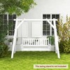 Tangkula 5FT Wooden 3-Person Porch Swing Chair w/ Adjustable Galvanized Metal Chains - 3 of 4