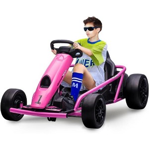Acekool Kids Electric Go Kart, Racing Style, Two Speeds, Dual Motor, Impact-Resistant Frame, Drifting Fun, Music, Outdoor Ride-On Car - 1 of 4